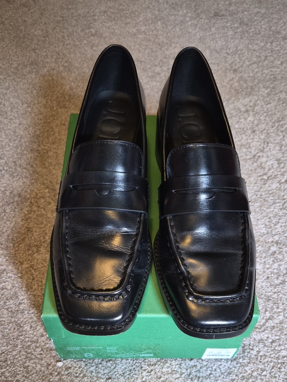 EUC J. Crew Black Leather Penny Loafers SIZE 8